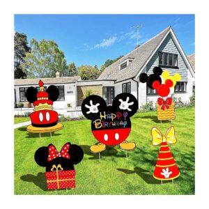 Large Cartoon Mickey Yard Lawn Signs for Birthday Party Decorations