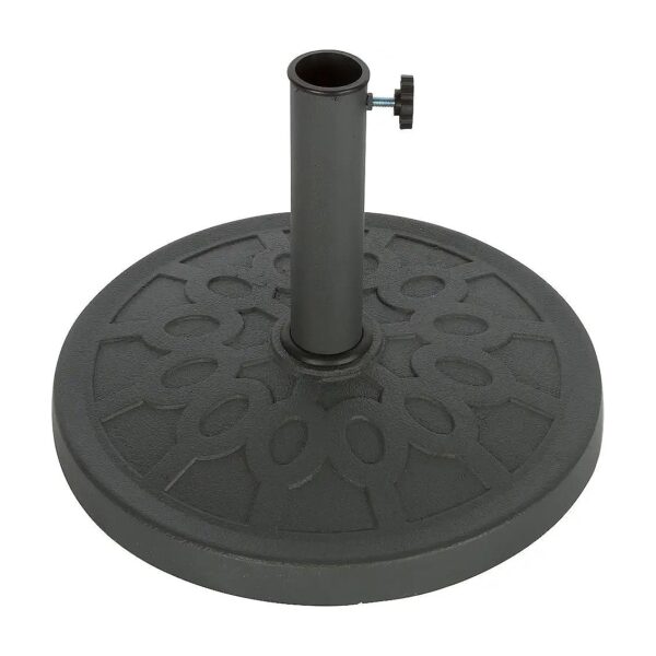 Large Gray Resin Umbrella Base 5'' Diameter with Durable Design