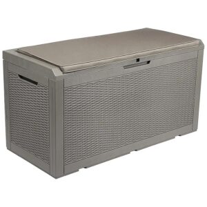 Large Outdoor Storage Box with Cushion for Patio Furniture and Garden Supplies