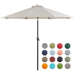 Large Outdoor Table Umbrella with Fade-Resistant Polyester Canopy and Wind-Proof System