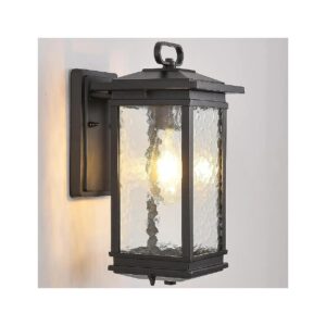 Large Outdoor Wall Lighting Fixtures Black Aluminum Water Glass Sconce