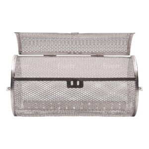 Large Portable Stainless Steel Veggie Grill Basket for Outdoor BBQ