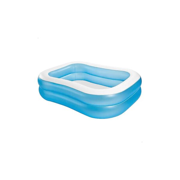 Large Rectangular White Blue Inflatable Swimming Pool for Kids 3+