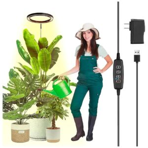 Large Ring LED Plant Light for Indoor Plants with Full Spectrum and Adjustable Height