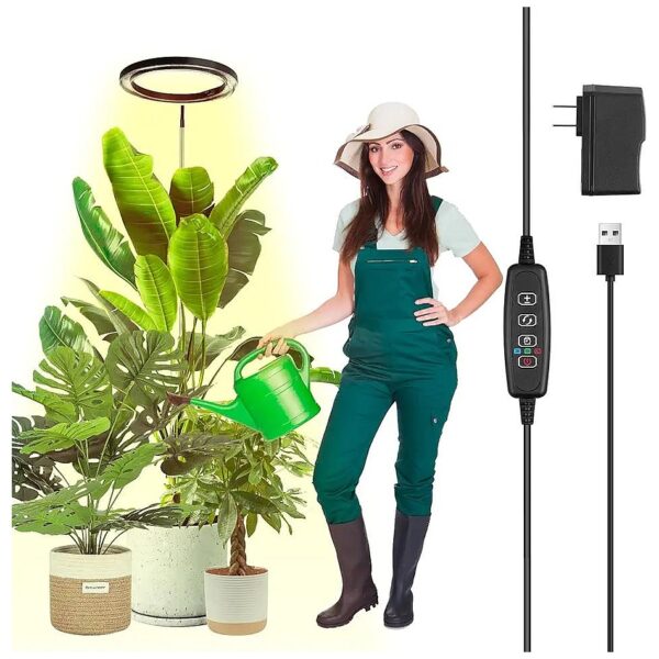 Large Ring LED Plant Light for Indoor Plants with Full Spectrum and Adjustable Height