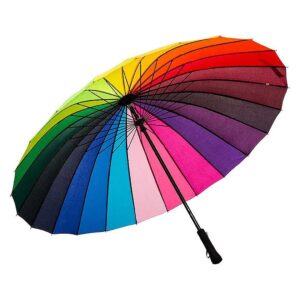 Large Umbrella with 24 Ribs Standing Tall on Its Own with Velcro Close Strap