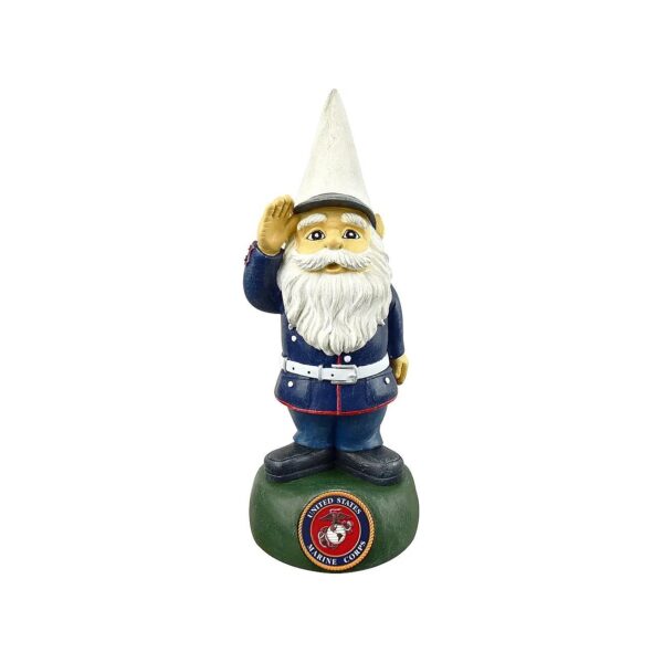 Large Us Marine Corps Garden Gnome Statue With Durable Polyresin Base