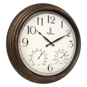 Large Water-Resistant Outdoor Clock with