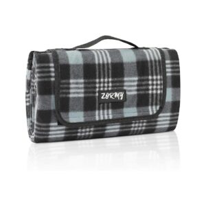 Large Waterproof Checkered Picnic Blanket with Foam Cushion for Beach and Camping Trips