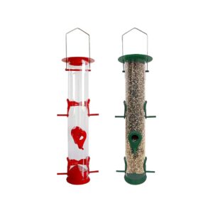 Large Weatherproof Hanging Bird Feeders with 6 Ports for Attracting Multiple Bird Species