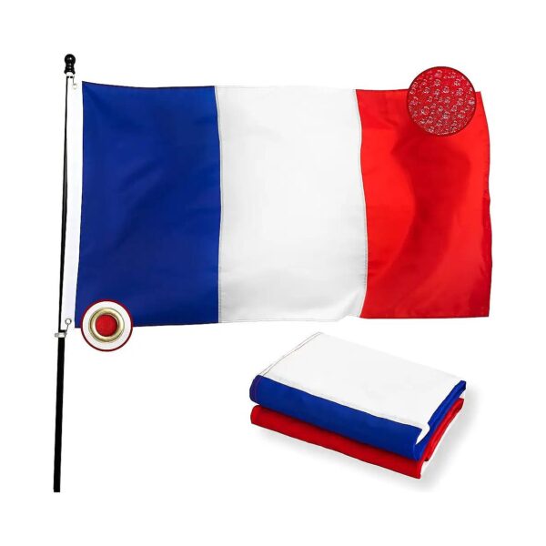 Largest Collection Premium France Flag with Canvas Heading and Brass Grommets