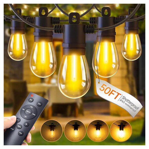 Lasting LED Outdoor String Lights with Remote, Energy Efficient and Water-Resistant