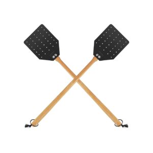 Leather Fly Swatter for Indoor and Outdoor Bug Swatting 2 Pack Black