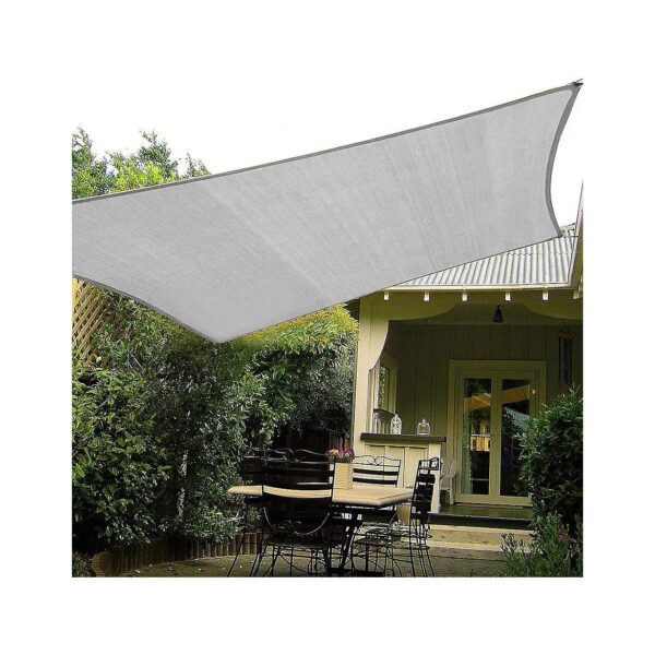 Light Grey 10x10 Foot Square Shade Sail for Patio Yard Backyard Furniture