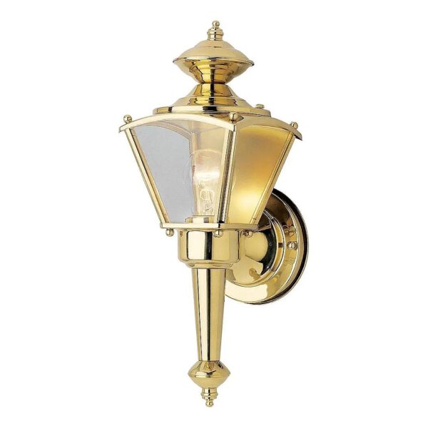 Light Wall Mount Lantern with Polished Brass Finish