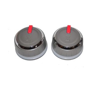 Lighted Main Burner Control Knobs with Red Indicator and Chrome Trim for Genesis II LX