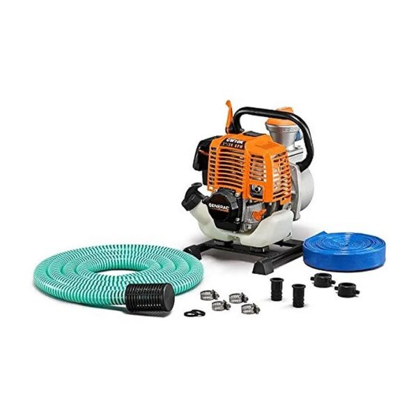 Lightweight 30 GPM Orange Water Pump with Hose Kit for Easy Use