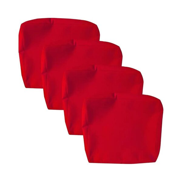 Long-Lasting Waterproof Outdoor Seat Cushion Covers Red 4 Pack 22x20x4 Size