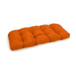 Loveseat Cushion with Rounded Back and Tangerine Dream Color for Two-Seater Benches