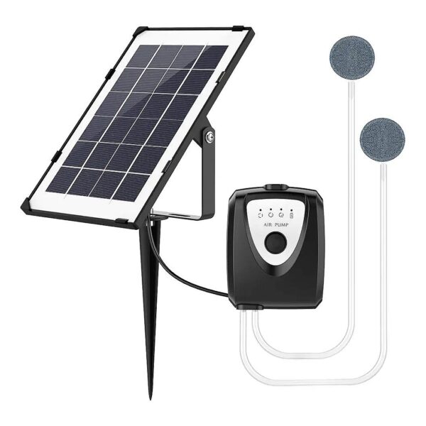 Low-Noise Solar Water Air Pump for Outdoor Pond and Aquarium Oxygenation