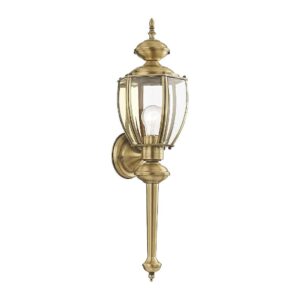 Luxurious Clear Glass and Antique Brass Exterior Wall Lighting