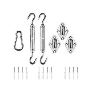 M6 Stainless Steel Sun Shade Sail Hardware Kit with Heavy Duty Tension Screws