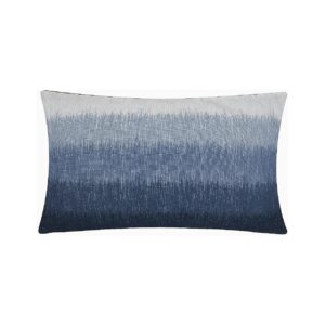 Machine Washable Watercolor Gradient Lumbar Pillow - Recycled Polyester Yarn - Blue Gray