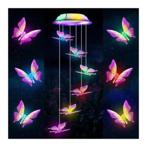 Magical Solar Wind Chimes with LED Lights and Butterfly Design for Home Decoration