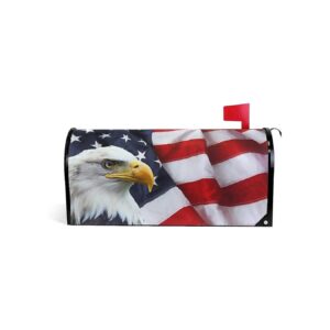 Magnetic Eagle and USA American Flag Patriotic Mailbox Cover Standard Size for Yard Decor