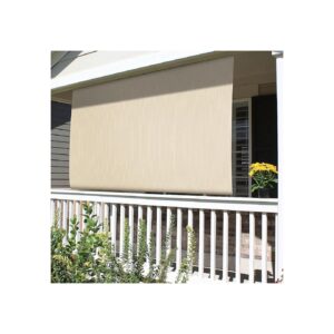 Manual Roll-Up Patio Shade for Exterior Use - 7'W x 6'H