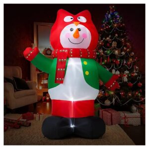 Massive 8FT Blow-up Snowman Party Decoration with LED Lights for Yard Garden