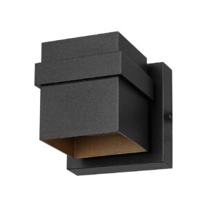 Matte Black Outdoor Wall Sconce with Integrated LED Lighting for Modern Decor