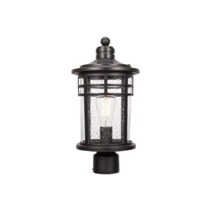 Matte Black Retro-Style Outdoor Post Lights with LED Compatible E26 Socket