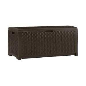 Medium-Sized Mocha Brown Deck Box for Patio, Yard, or Garage Storage