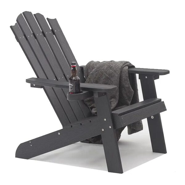 Melucivi Weather Resistant Adirondack Chair for Outdoor Use with Cup Holder