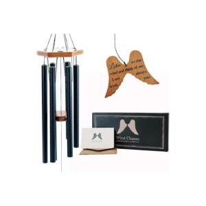 Memorial Wind Chimes for Loss of Loved One, 34 Angel Wing Windchimes for Sympathy Gifts