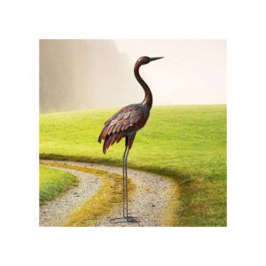 Metal Crane Garden Decoration Statue for Yard or Patio with Realistic Size and Details