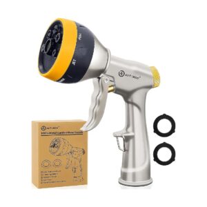 Metal Garden Hose Nozzle with Multiple Spray Patterns for Watering and Washing