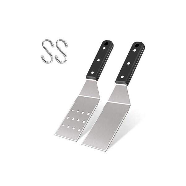 Metal Griddle Spatula Accessories with Ergonomic Handles for BBQ and BBQ