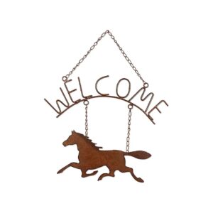 Metal Horse Decoration with Easy Hanging Mechanism Brown