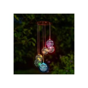 Metal Orb Wind Chime with Color Changing LED Lights and Solar Power