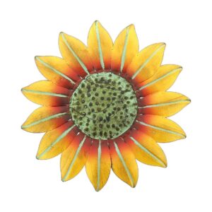 Metal Sunflower Wall Sculpture Hand Painted Metalwork 25 inch