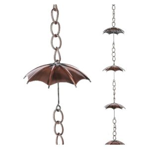 Metal Umbrella Rain Chain with 72 Inch Length for Home Garden Decor