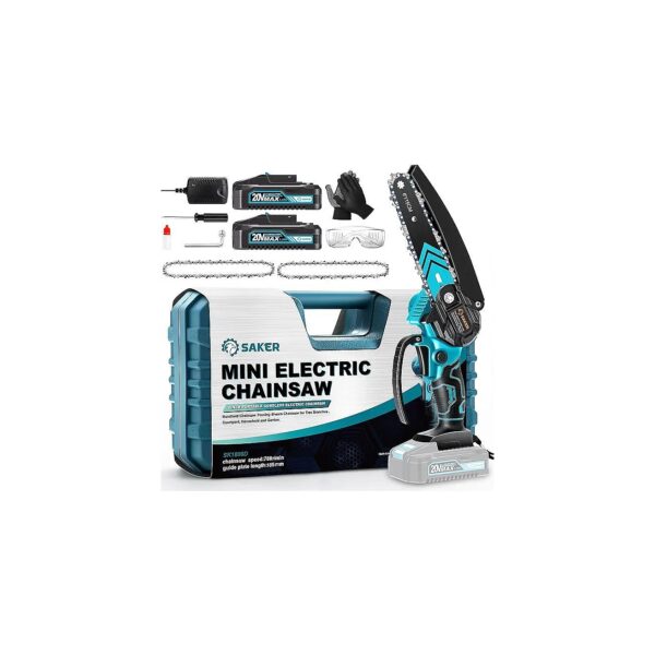 Mini Chainsaw 6 Inch Cordless for Tree Branches and Courtyard, Rechargeable and Portable