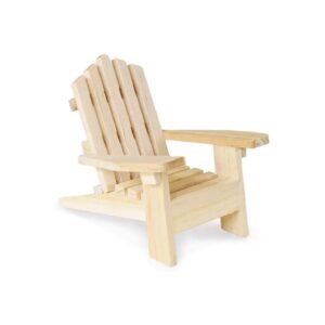 Miniature Beach Adirondack Chair Made of Unpainted Wood for Dollhouses and Displays