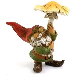 Miniature Fairy Garden and Terrarium Garden Gnome Using Mushroom Umbrella Sculpture