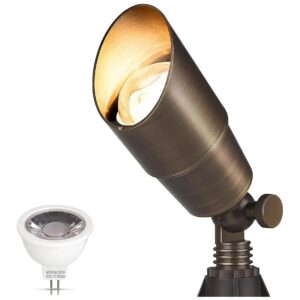 Miniature LED Spotlight with Heavy-Duty Brass Construction for Lawn and Outdoor Use