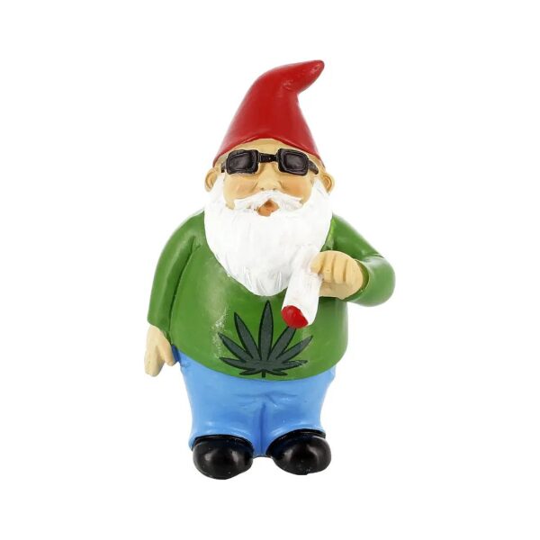 Miniature Weed Smoking Gnome Figurine for Fairy Gardens or Indoor Decor