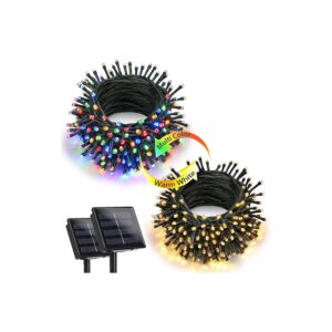 Modern 11 Mode Color Changing Solar String Lights for Patio Garden Fence Balcony