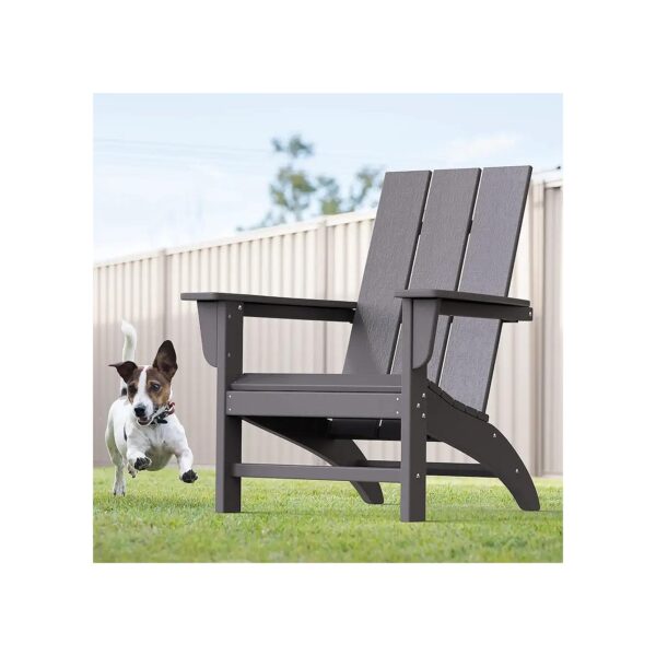 Modern Adirondack Chair Design with Slate Gray Color and Poly Lumber Material